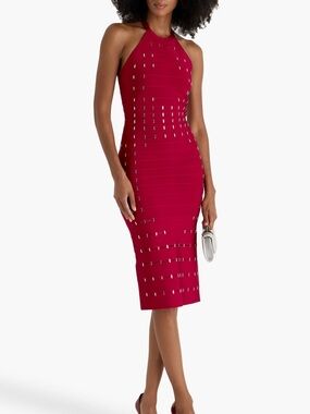 Herve Leger Embellished Midi Dress